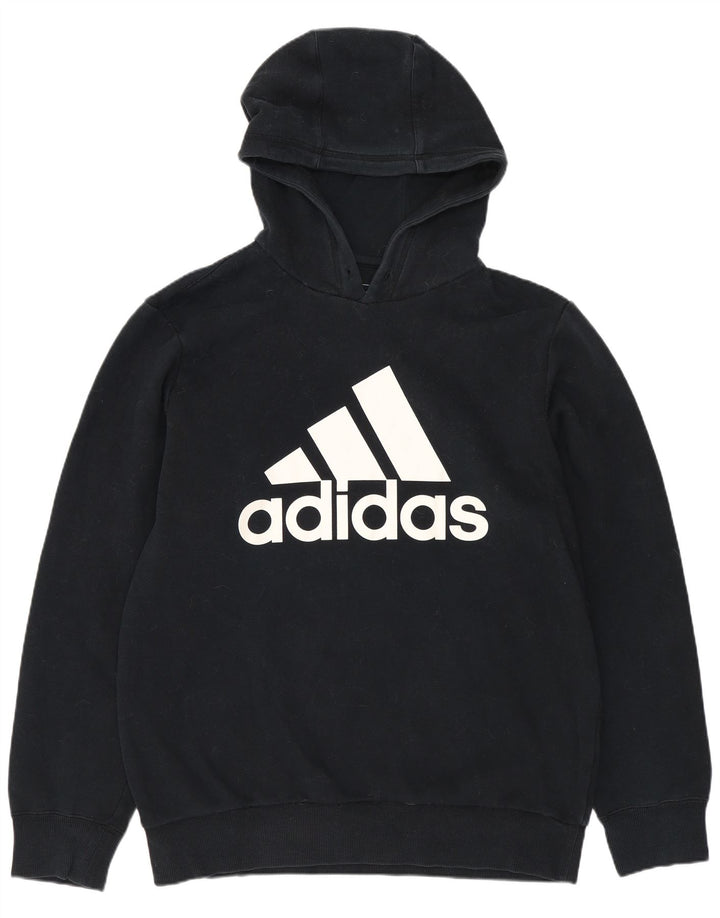 ADIDAS Mens Graphic Hoodie Jumper Médio Algodão Preto