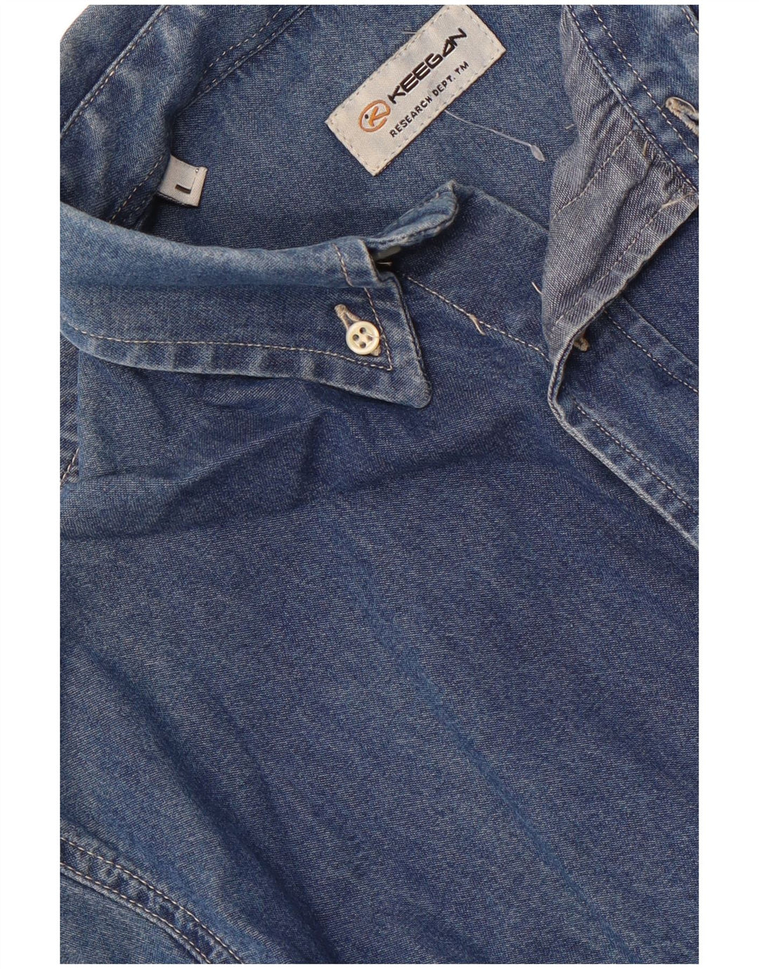 Camisa jeans masculina KEEGAN grande algodão azul