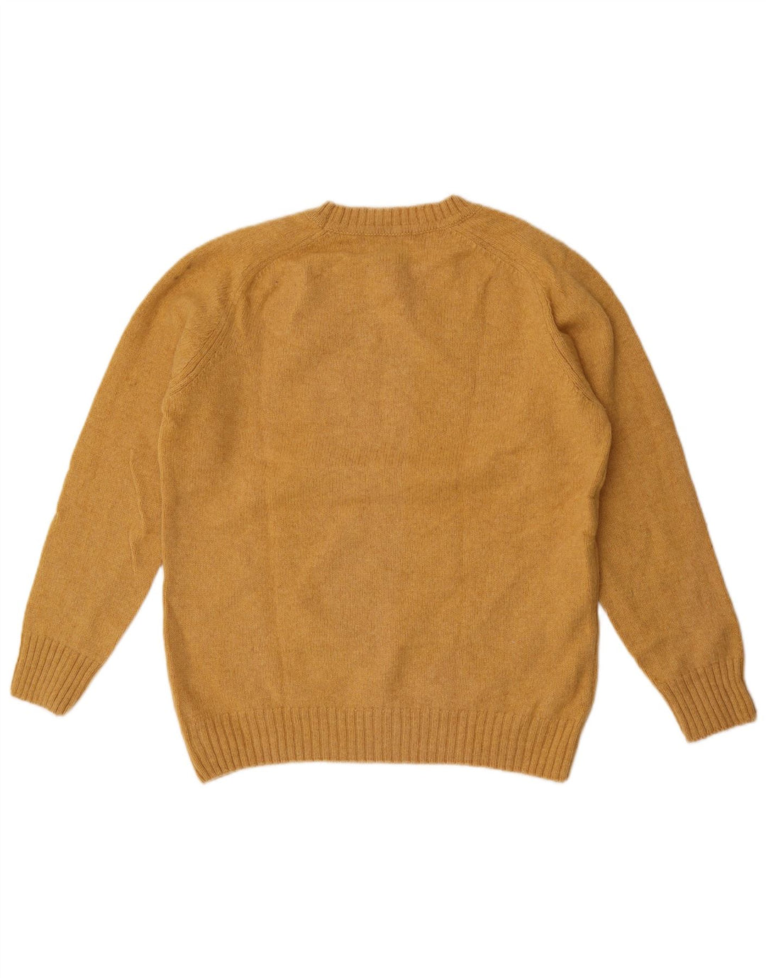 Zara Suéter masculino com gola redonda XL lã amarela