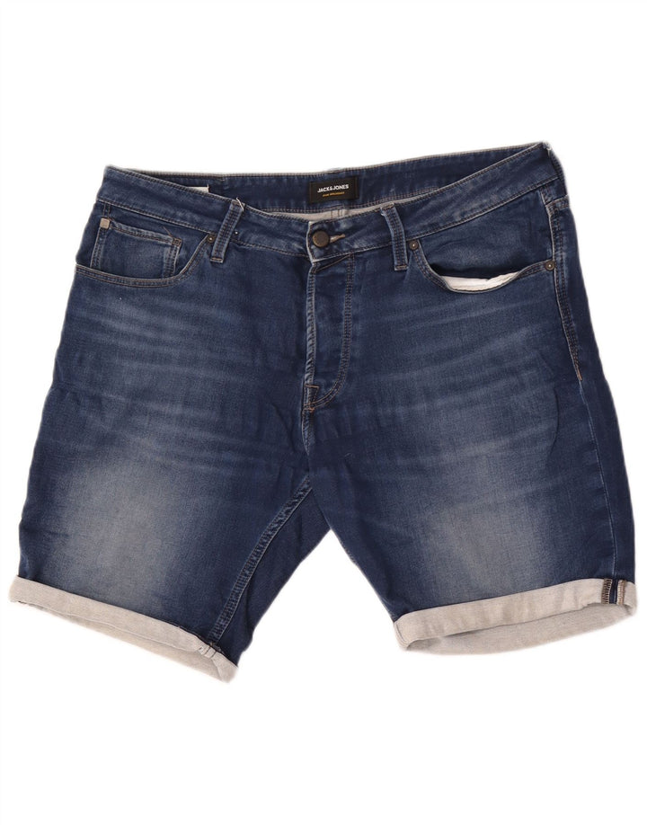 Shorts jeans masculino Jack & Jones grande W36 algodão azul