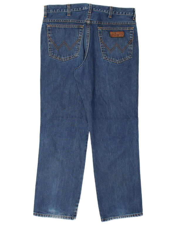 WRANGLER Masculino Texas Straight Jeans W36 L30 Azul Algodão