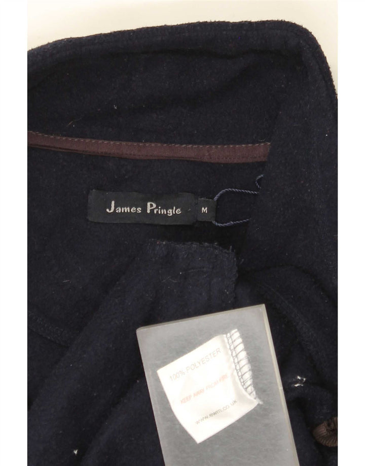 Colete de lã masculino James Pringle UK 38 poliéster azul marinho médio