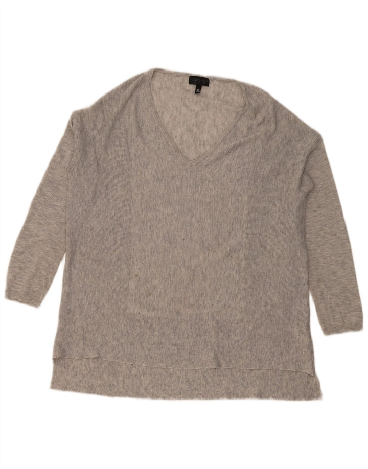 Topshop feminino oversized manga comprida UK 6 XS poliéster manchado cinza