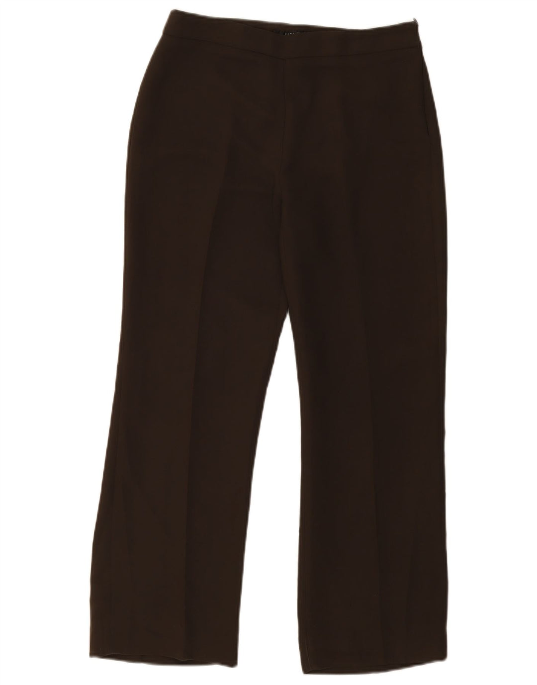 Calça feminina reta casual Zara EU 40 médio W30 L28 poliéster marrom