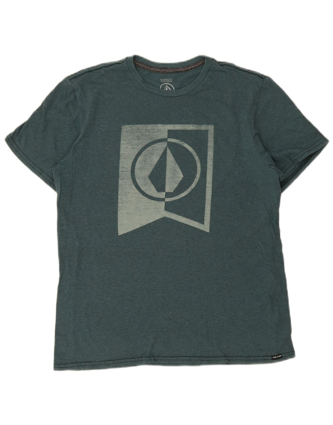 Camiseta masculina Volcom Modern Fit Graphic Top de algodão verde médio