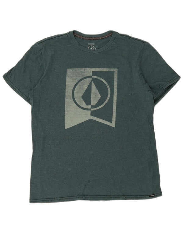 Camiseta masculina Volcom Modern Fit Graphic Top de algodão verde médio
