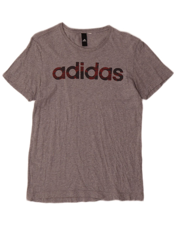 ADIDAS Mens Graphic T-Shirt Top Pequeno Cinza