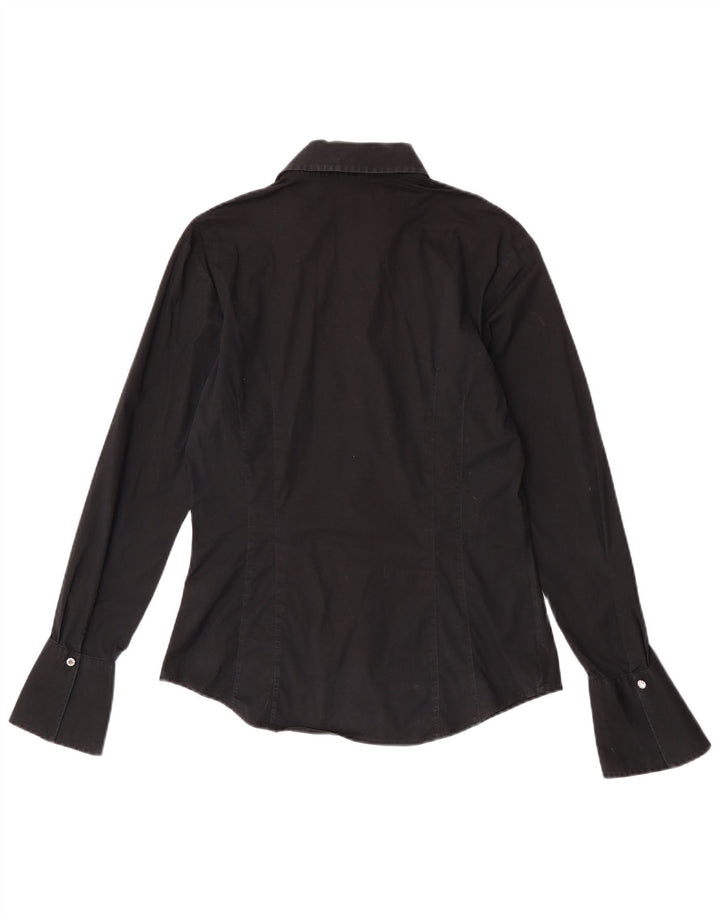 Camisa feminina Tommy Hilfiger EUA 12 grande algodão preto