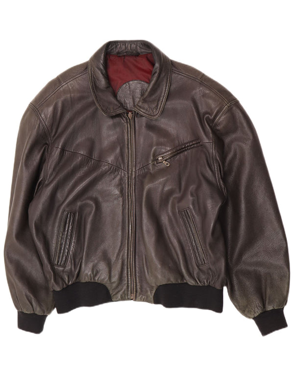 Jaqueta de couro masculina Liberty IT 54 2XL couro marrom