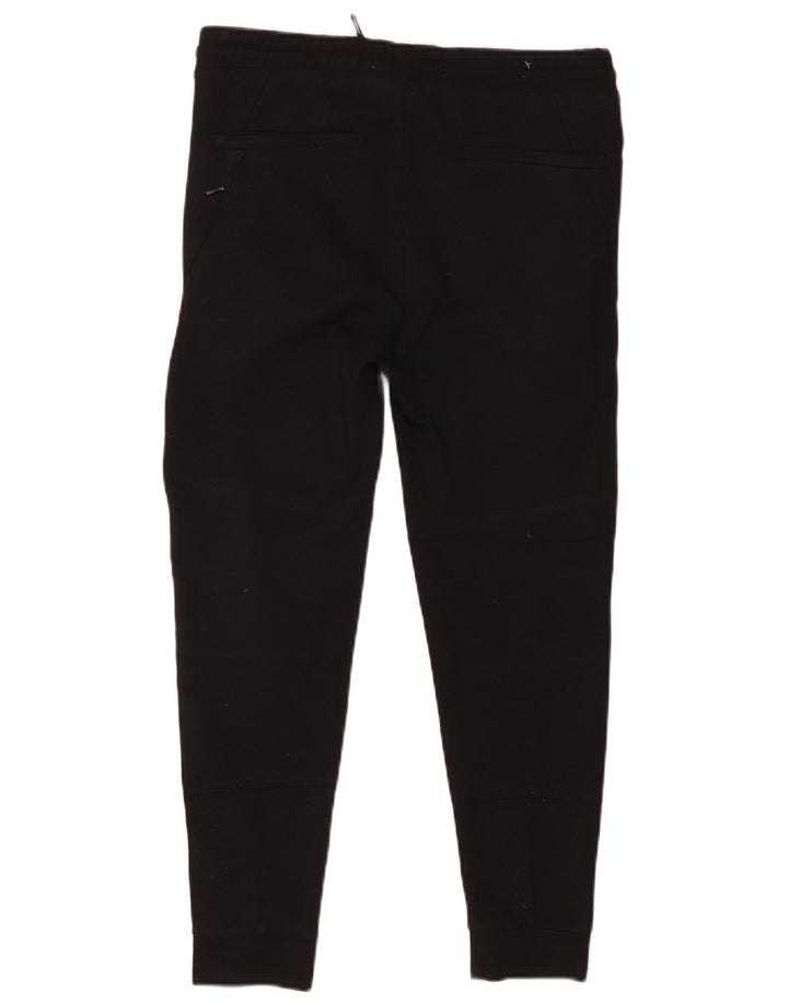Zara Mens Crop Tracksuit Calça Joggers Pequeno Poliéster Preto