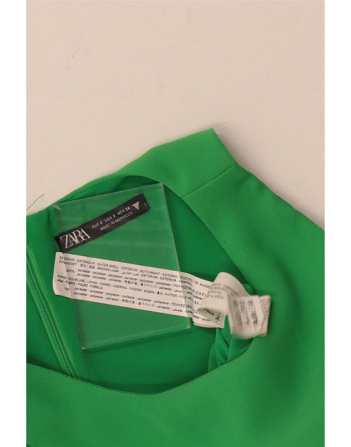 Macacão feminino sem mangas Zara UK 10 pequeno poliéster verde