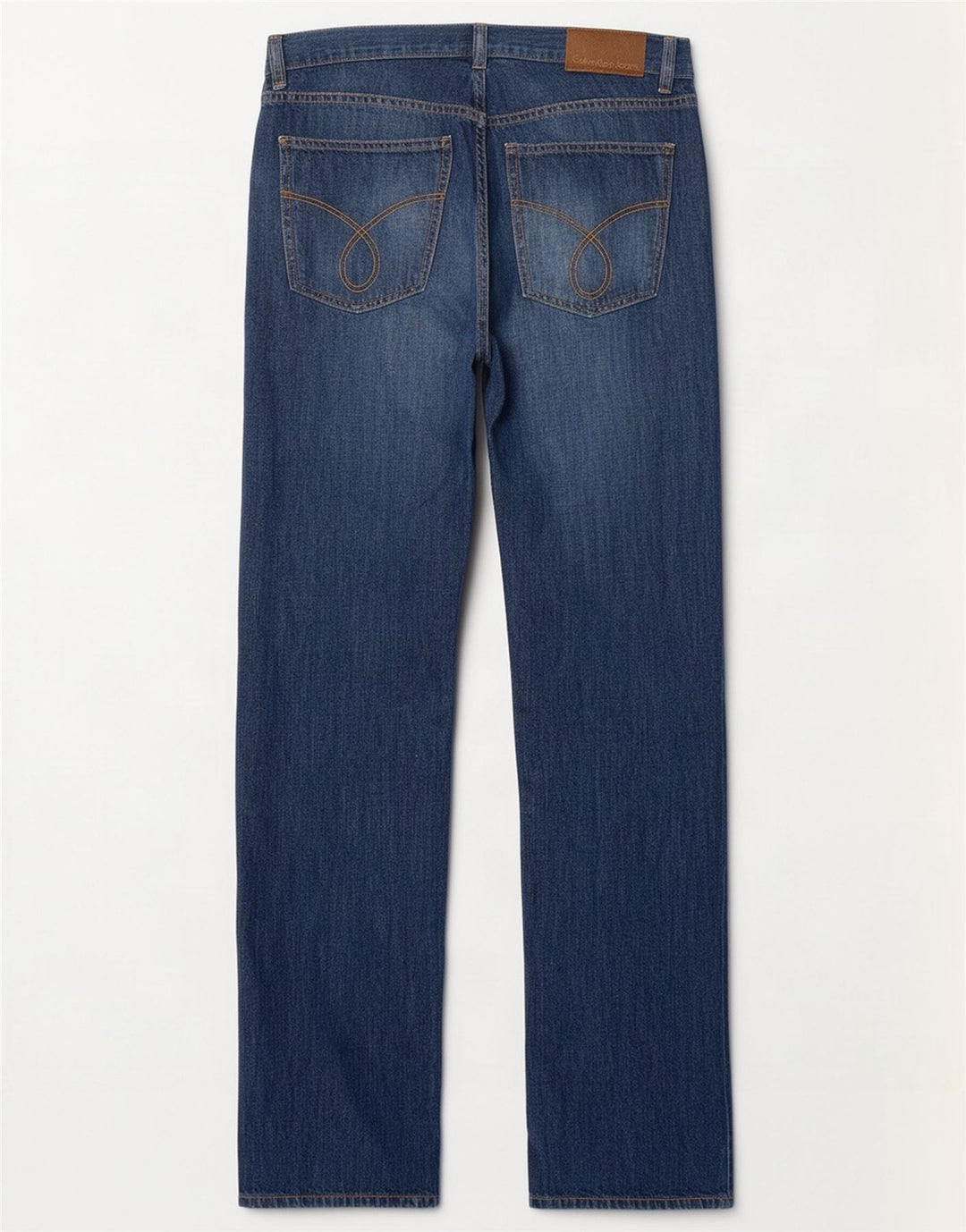 Calça jeans reta feminina Calvin Klein W32 L35 algodão azul marinho