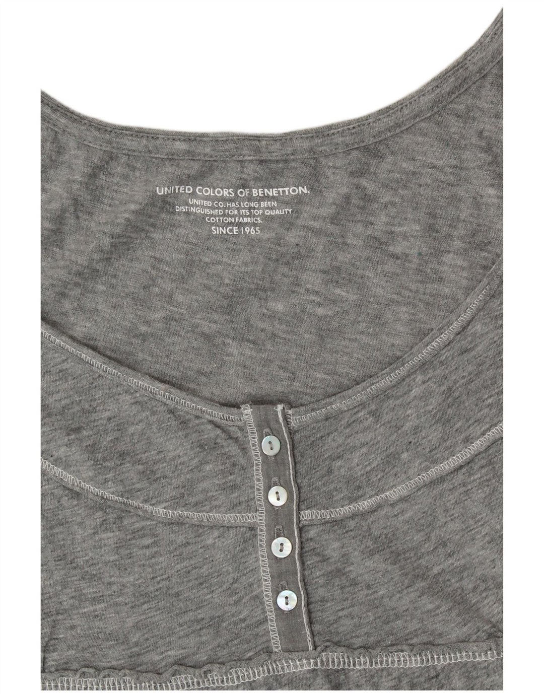 Blusa feminina BENETTON UK 10 pequena cinza floral