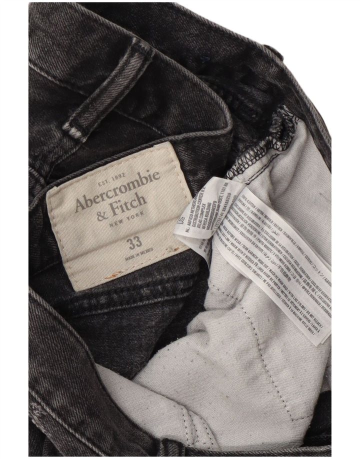 Shorts jeans masculino Abercrombie & Fitch W33 algodão cinza médio