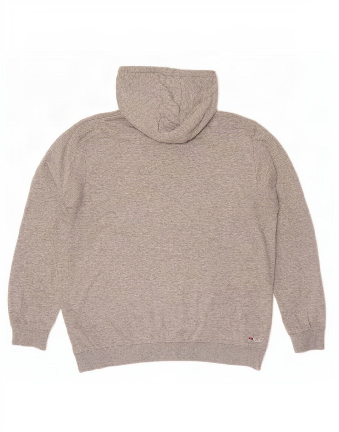 Suéter com capuz gráfico masculino Fila grande cinza manchado
