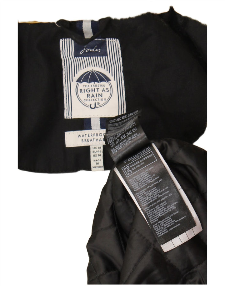 Jaqueta Parka feminina Joules com capuz UK 18 XL poliéster preto