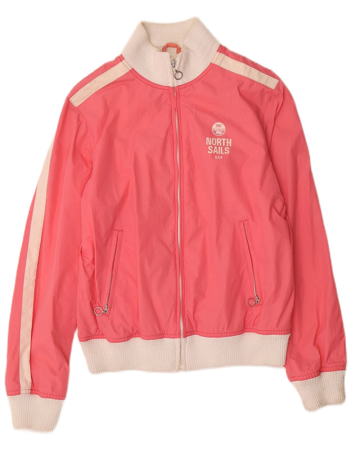 Jaqueta de treino feminina North Sails Reino Unido 14 bloco colorido rosa médio
