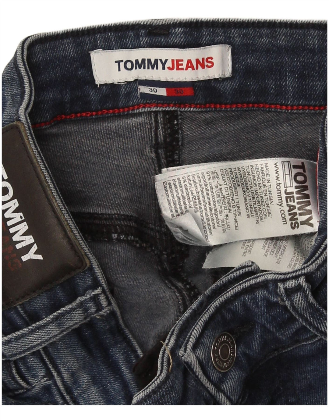 Tommy Hilfiger Masculino Slim Jeans W30 L30 Azul Algodão