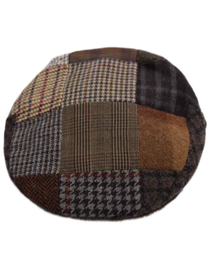 Boné liso masculino vintage médio multicolorido patchwork lã clássico