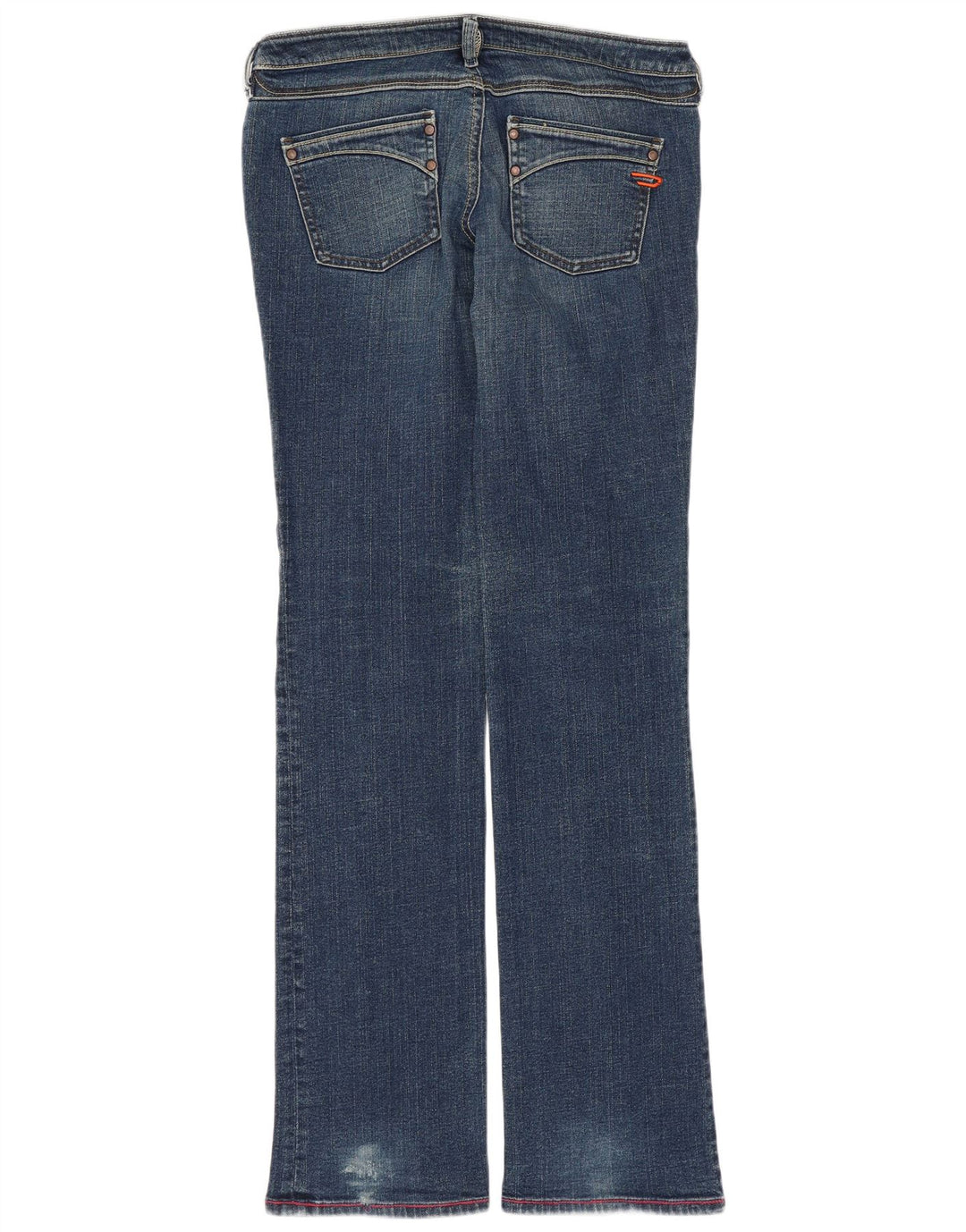 DIESEL Calça jeans reta feminina desgastada W29 L33 algodão azul