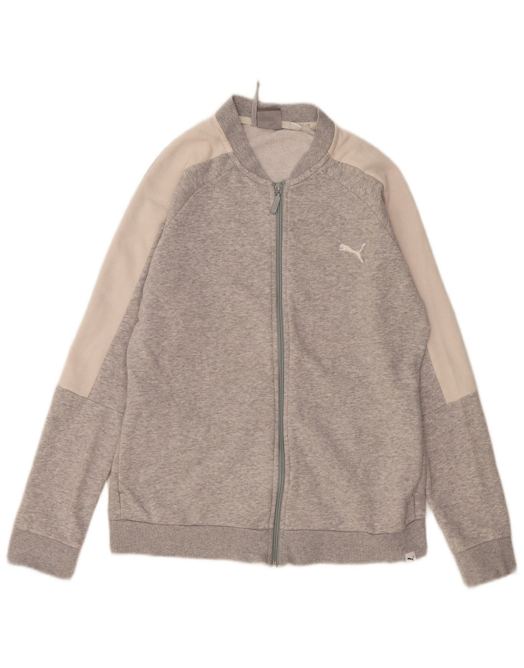 Puma Womens Tracksuit Top Jacket UK 16 Grande Cinza Colorblock Algodão