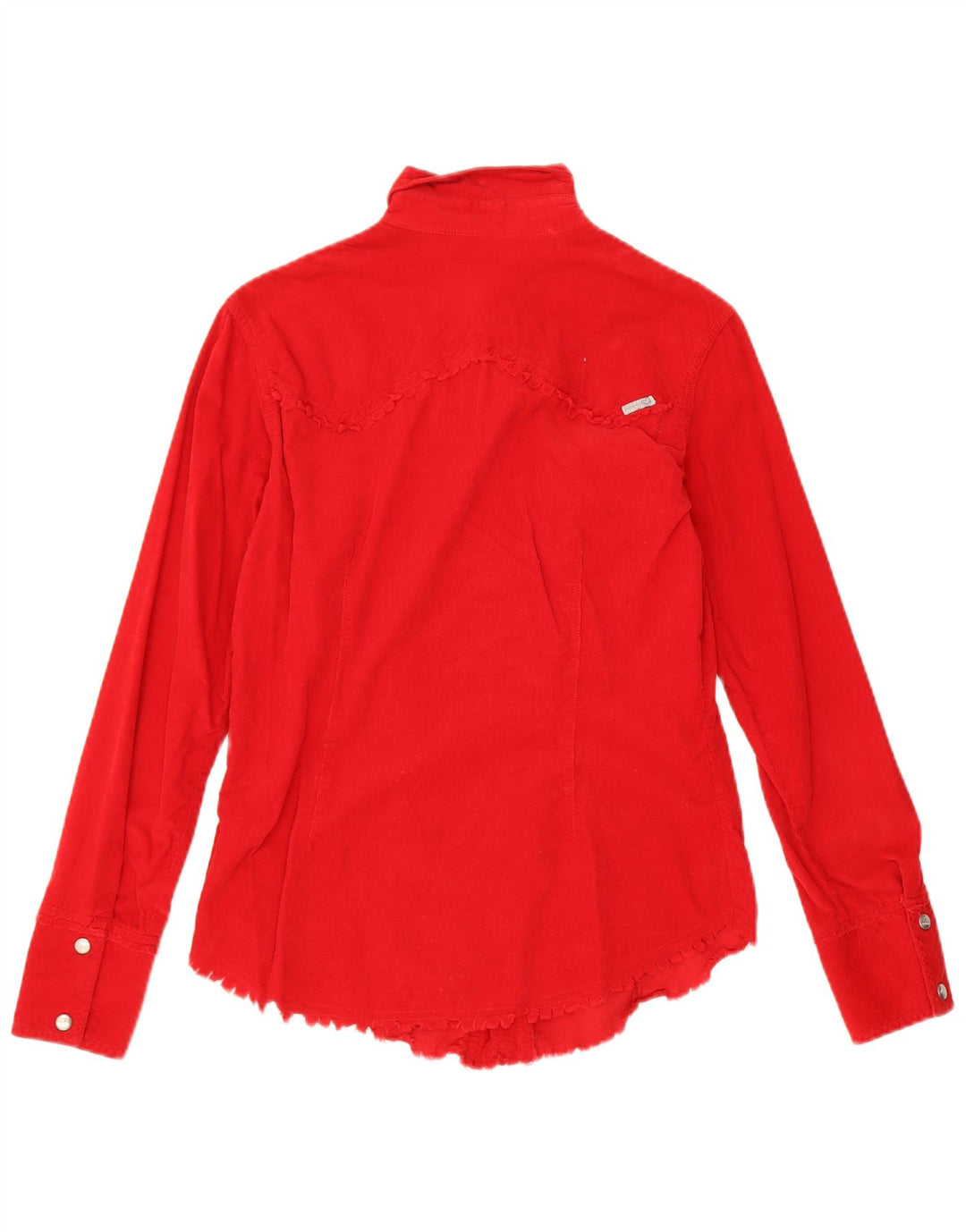 Camisa feminina de veludo Phard UK 12 algodão vermelho médio