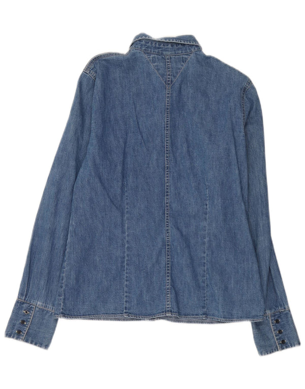 Camisa jeans feminina Tommy Hilfiger Reino Unido 12 algodão azul médio