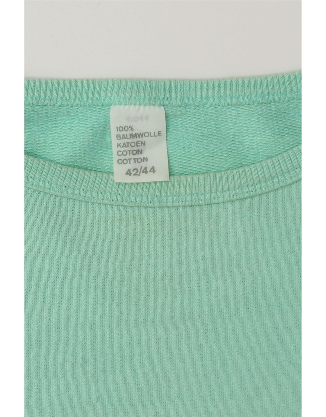 Suéter feminino VINTAGE IT 42/44 médio turquesa algodão