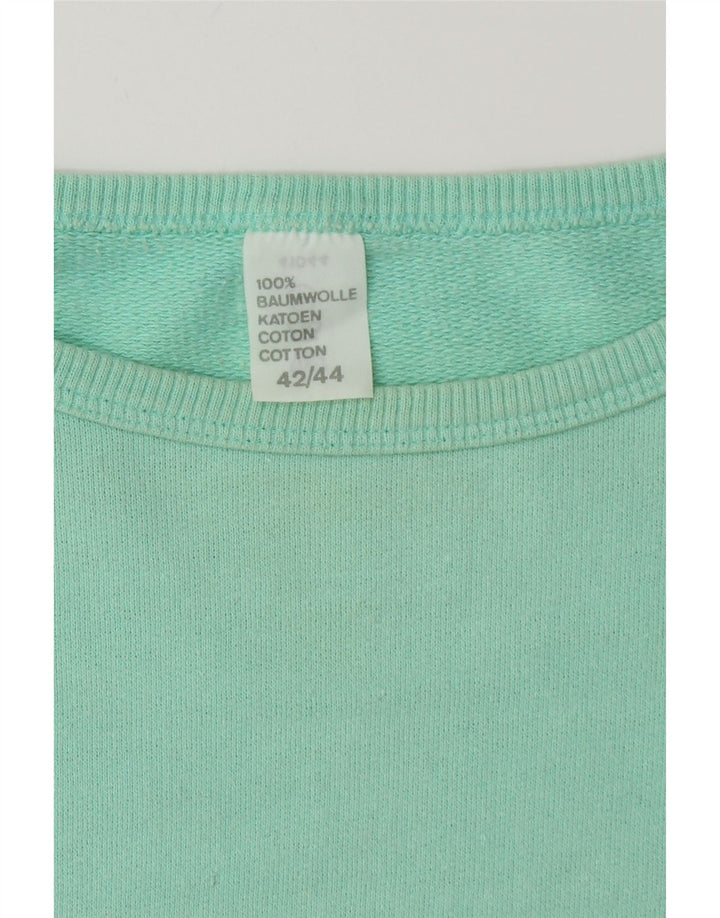 Suéter feminino VINTAGE IT 42/44 médio turquesa algodão