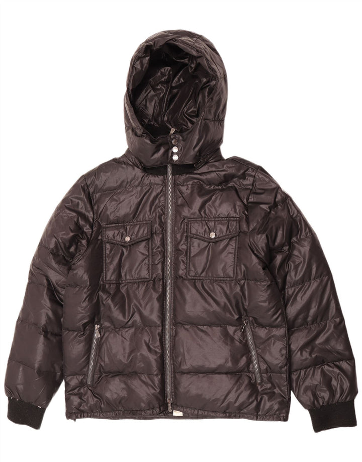 Jaqueta masculina acolchoada com capuz Lotto UK 44 2XL poliéster preto