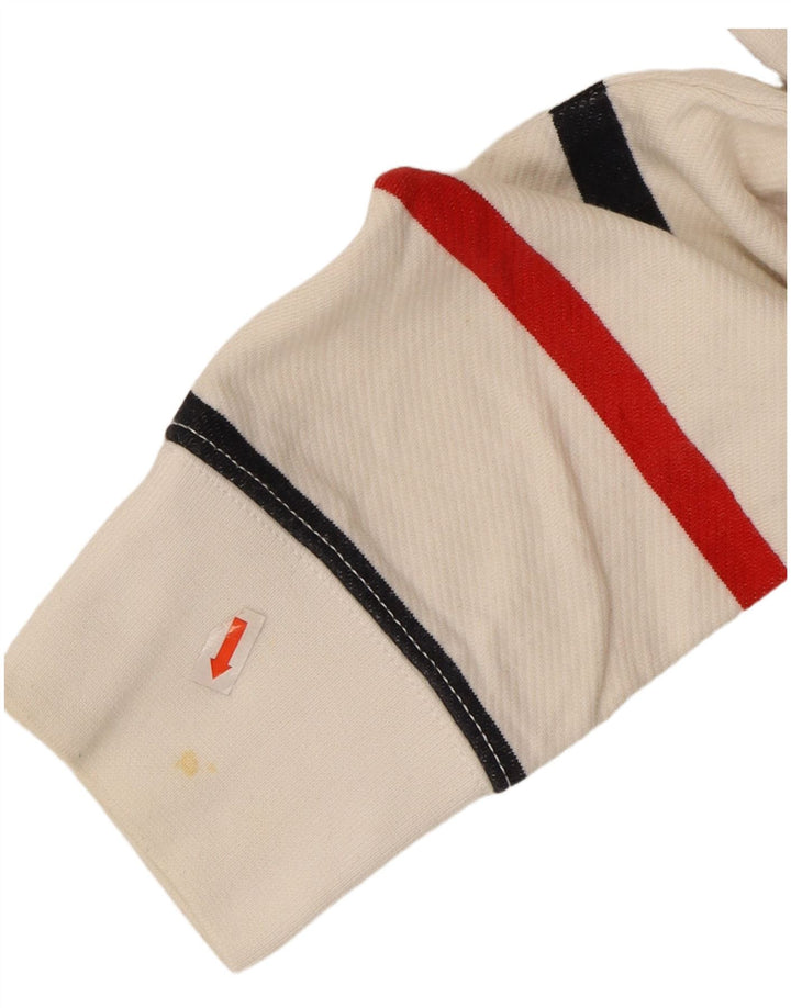 Suéter masculino com capuz gráfico TOMMY HILFIGER grande algodão listrado branco