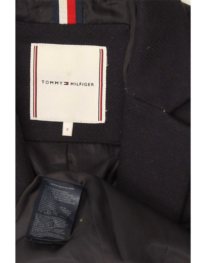 Sobretudo feminino Tommy Hilfiger US 8 médio lã azul marinho