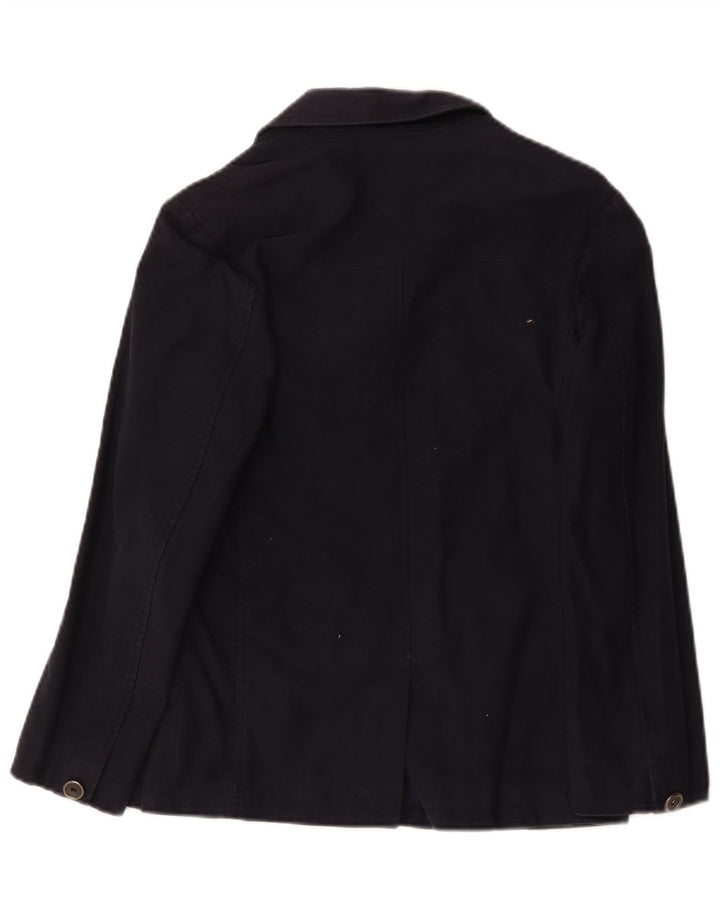 Jaqueta blazer feminina de 3 botões Bikkembergs IT 40 algodão azul marinho pequeno