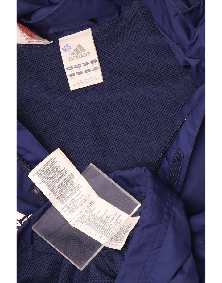 Jaqueta de chuva com capuz Adidas meninos 11-12 anos azul marinho nylon