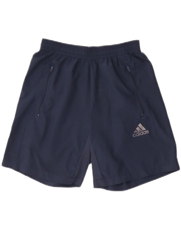 Shorts esportivos masculinos Adidas Aeroready pequenos poliéster azul marinho