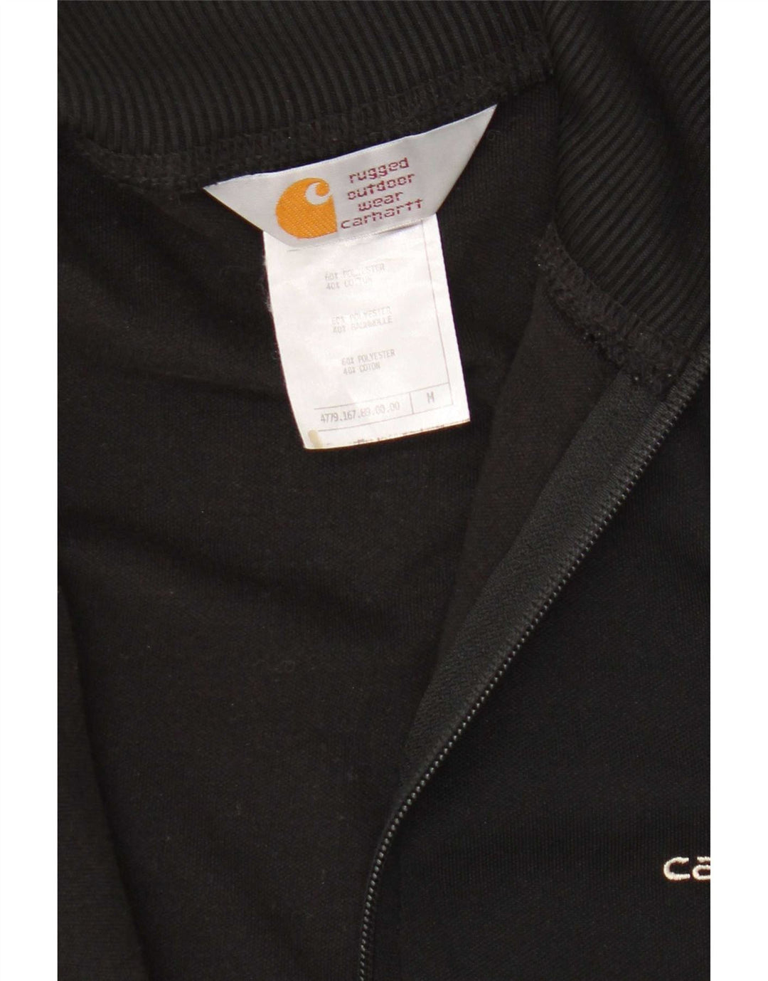 Carhartt Womens Tracksuit Top Jacket UK 14 Médio Preto Poliéster