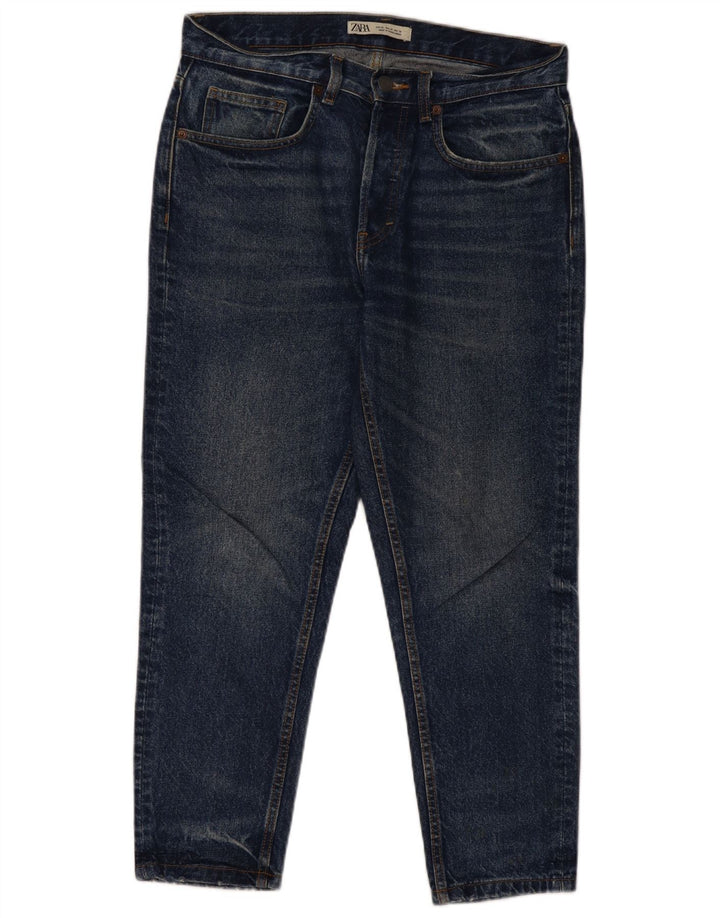 Zara Jeans Slim Feminino EU 38 Pequeno W30 L26 Azul Algodão