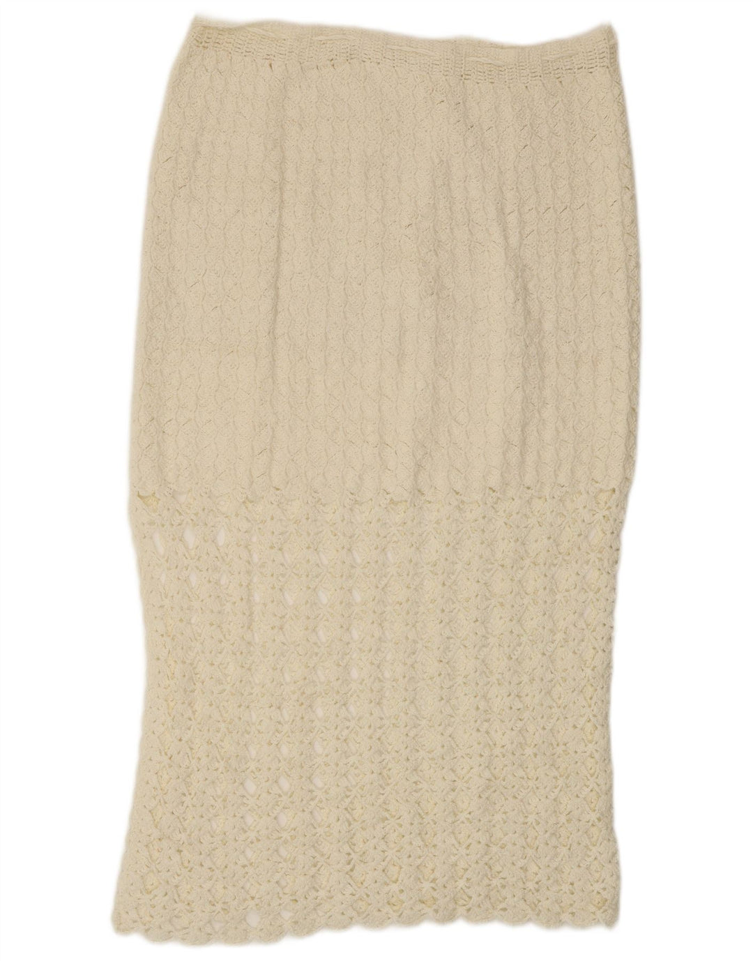 Saia midi feminina de crochê VINTAGE W32 grande branca