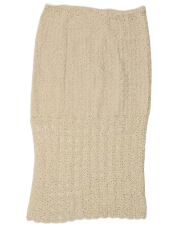 Saia midi feminina de crochê VINTAGE W32 grande branca