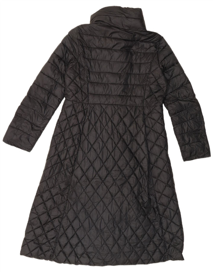 Casaco acolchoado com peito duplo Intrend feminino UK 16 grande poliéster preto