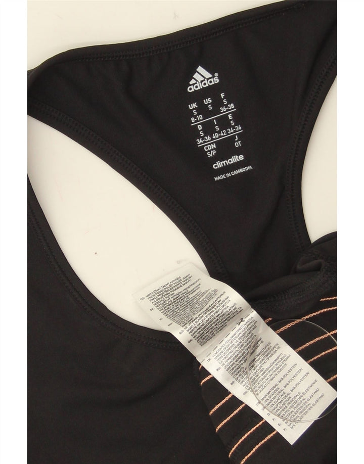 Adidas Womens Climalite Vest Top UK 8/10 Pequeno Poliéster Preto