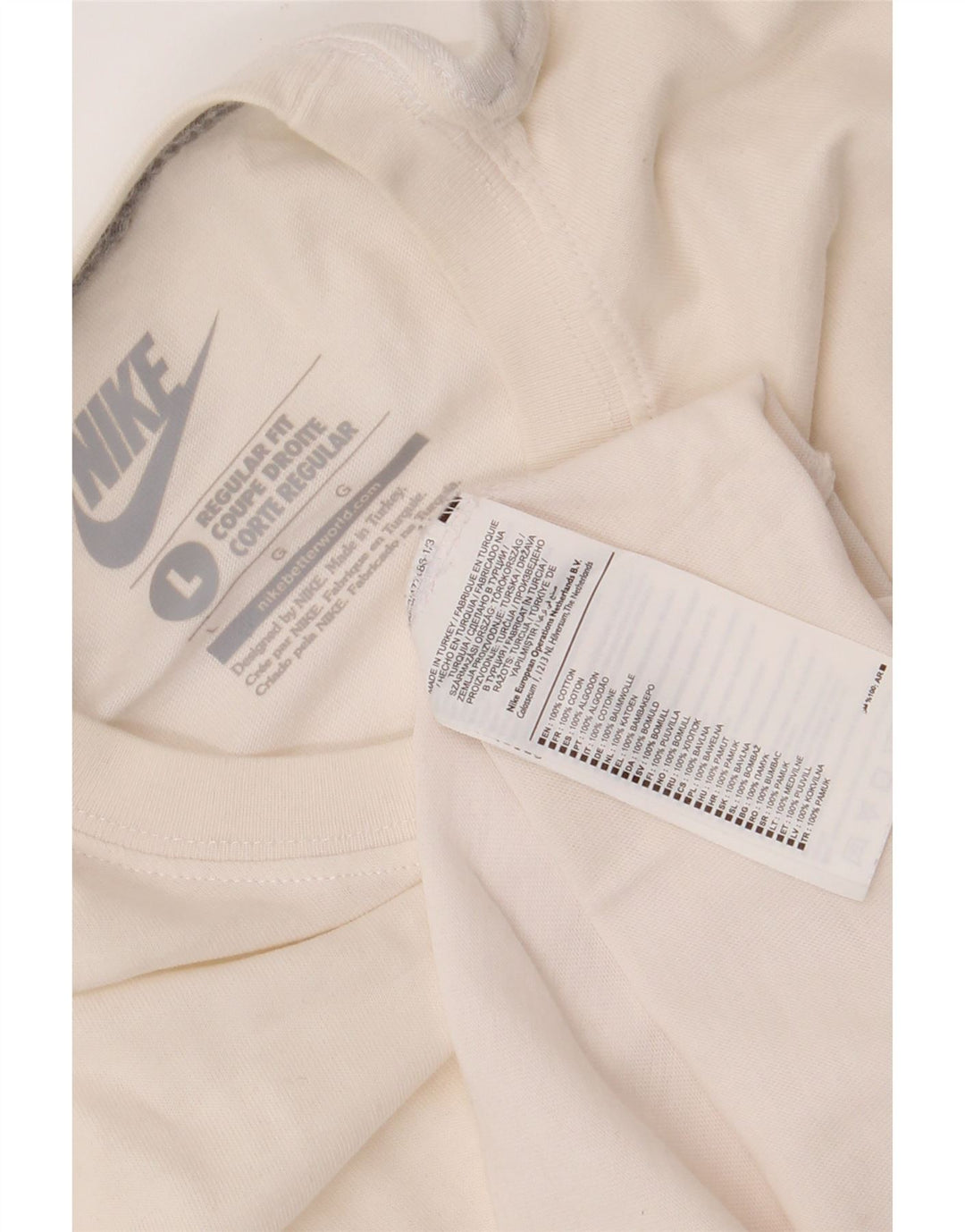 Camiseta masculina Nike Regular Fit Top grande de algodão branco