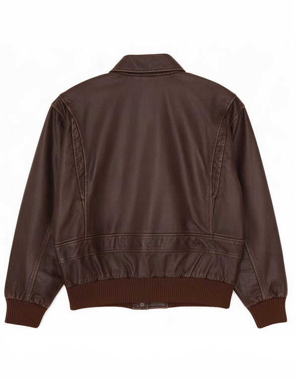 Jaqueta de couro militar masculina da Força Aérea dos EUA UK 42 XL marrom