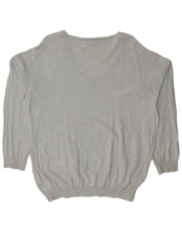 Suéter masculino BANANA REPUBLIC com decote em V XL algodão cinza