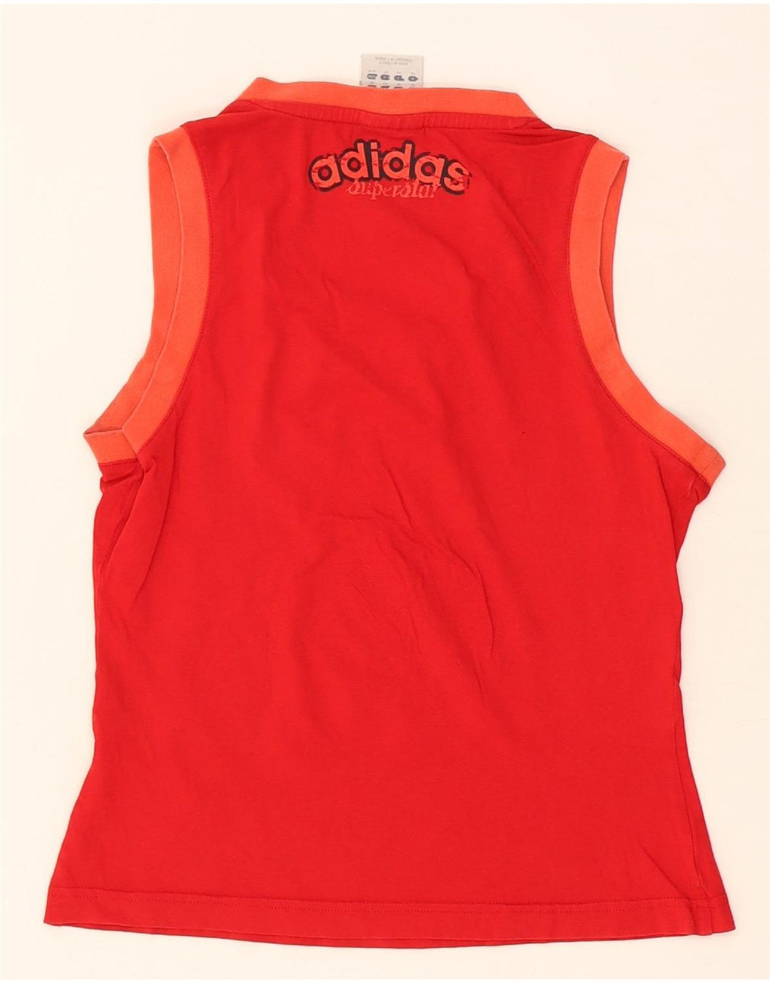 Adidas Womens Graphic Vest Top UK 14 Médio Algodão Vermelho