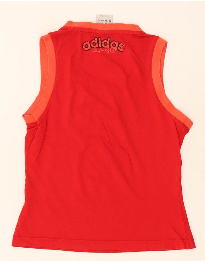 Adidas Womens Graphic Vest Top UK 14 Médio Algodão Vermelho