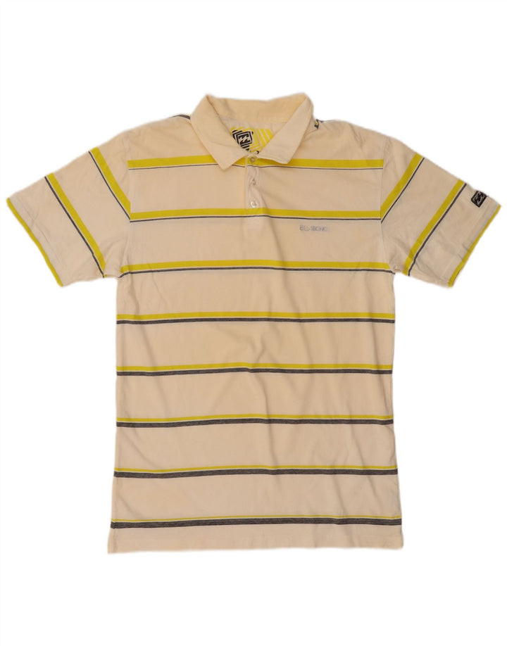 Camisa polo masculina BILLABONG de algodão listrado bege médio