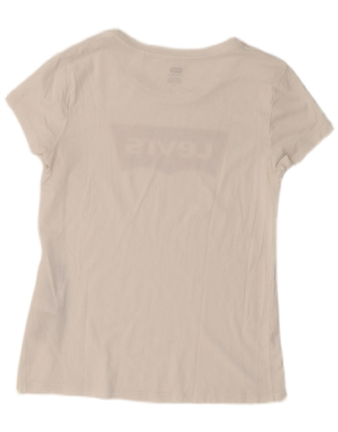 Camiseta feminina gráfica LEVI'S UK 12 algodão branco médio