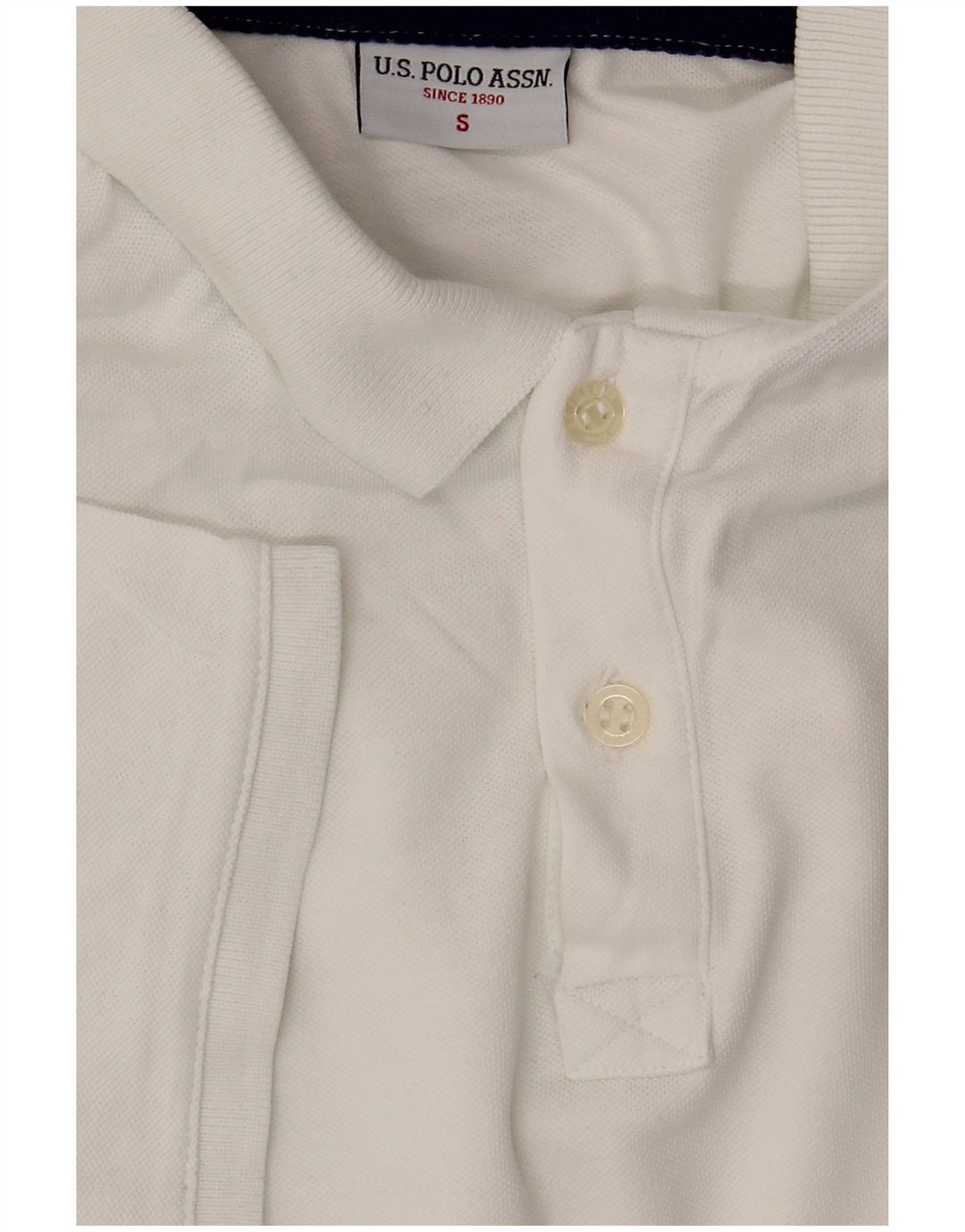 ASSN POLO DOS EUA. Camisa polo masculina pequena de algodão branco