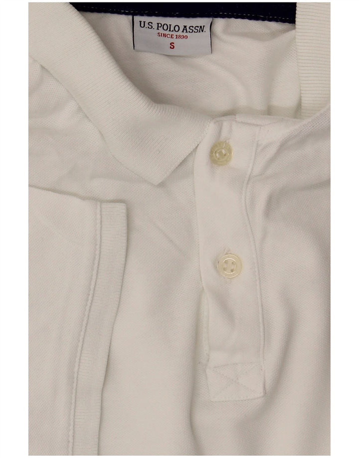 ASSN POLO DOS EUA. Camisa polo masculina pequena de algodão branco
